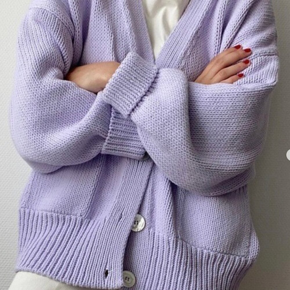 Babaa No16 Violet Milk cotton cardigan